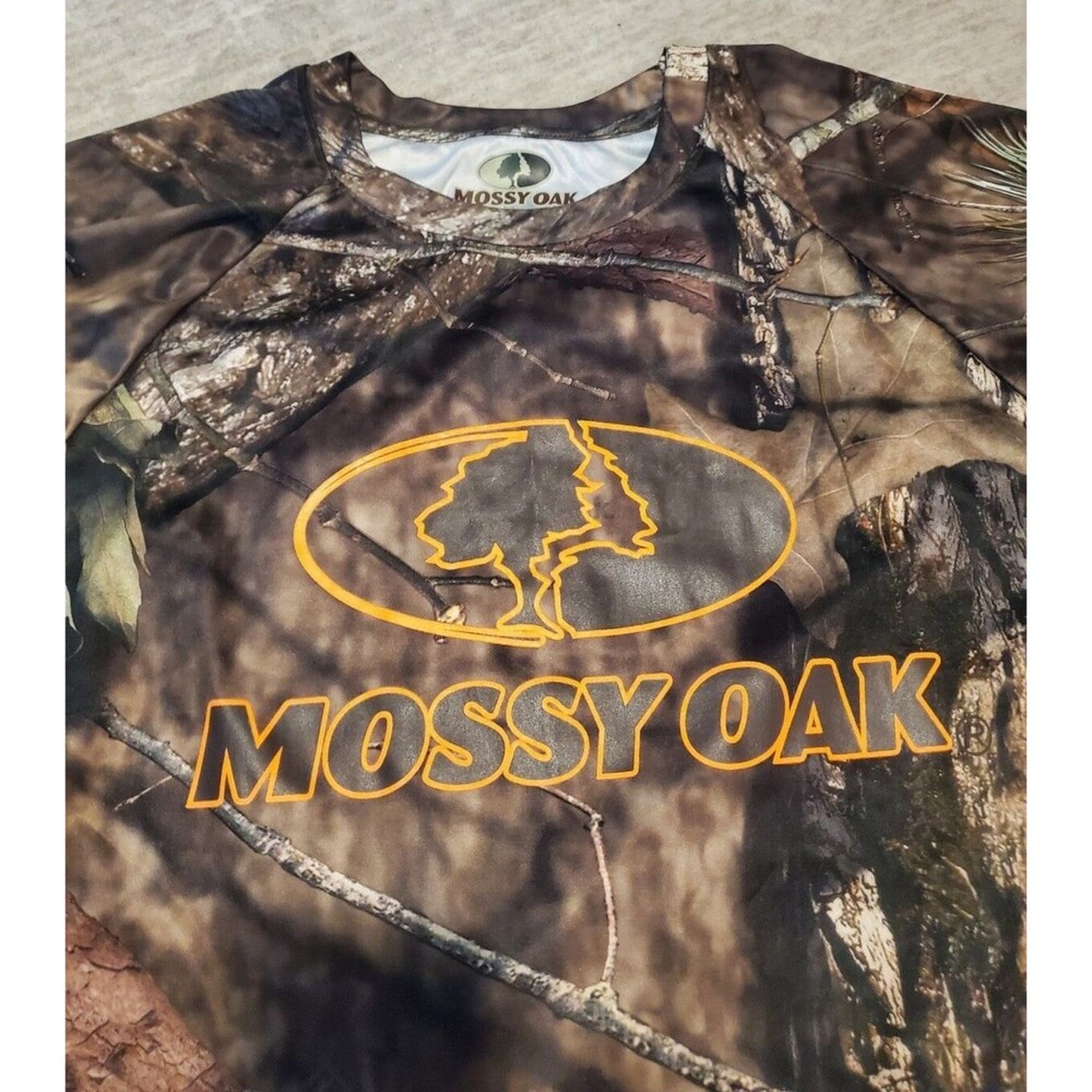 Men's Mossy Oak Short Sleeved Camo 100% Polyester Shirt - Size XL - Picture 1 of 6